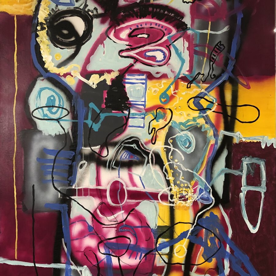 Heidrun Pfalzgraf, o.T., 2018, Acryl, Acryllack auf Leinwand, 150x100 cm